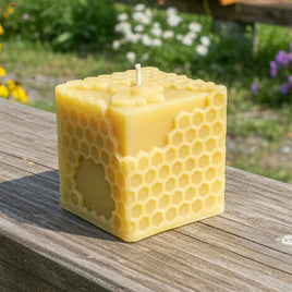 Beeswax Candle Honeycomb Cube