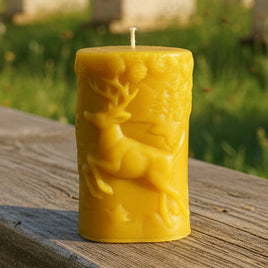 Beeswax Candle Pillar Deer
