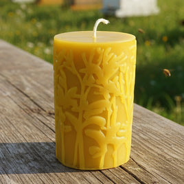 Beeswax Candle Pillar Flowers