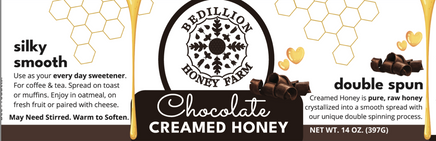 Chocolate creamed honey label