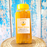 Lemon yellow honey sticks container