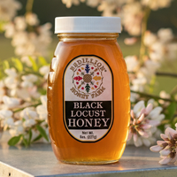 Locust honey in a 8 oz container