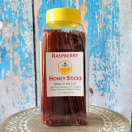 Raspberry honey stick container