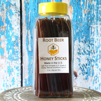 Root beer honey stick container