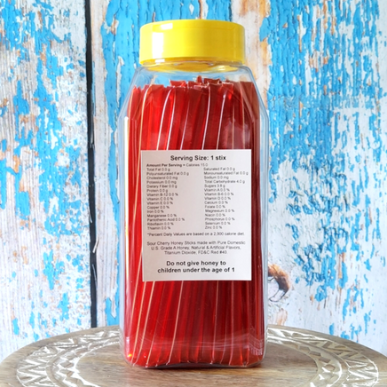 Sour cherry honey stick container