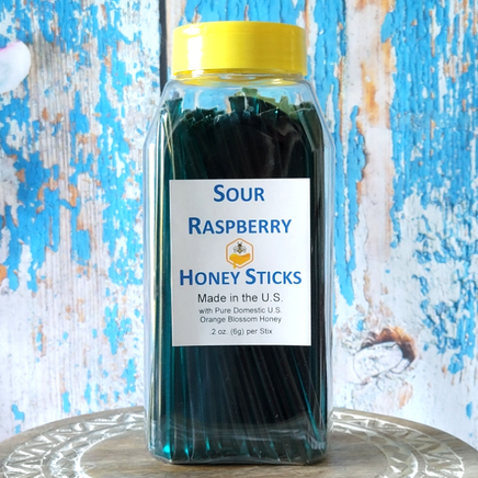 Sour raspberry honey stick container