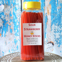 Sour strawberry honey stick container